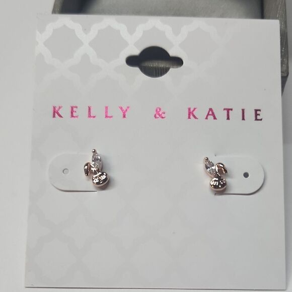 Kelly & Katie Rose Gold Bunny Earrings - Picture 1 of 1
